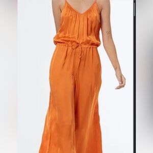 YFB Orange Satin Jumpsuit